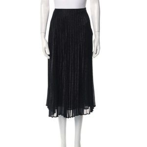 Jil Sander Black Silk Midi Length Skirt Size XS